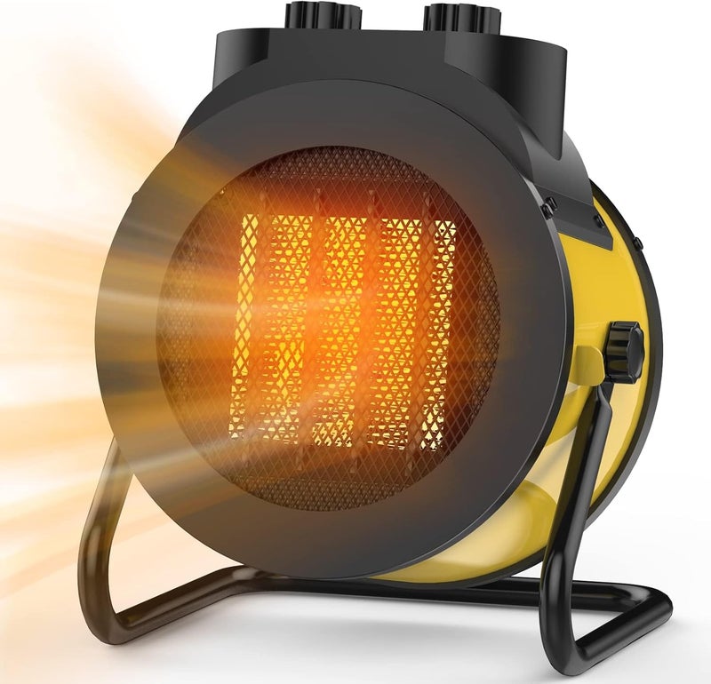 Elevoke Space Heaters for Indoor Use, 1500W PTC Electric Heater with 90°Adjustable Angle, Fast Safety Heat, Small Portable Heater for Office Home (yellow) - Image 1